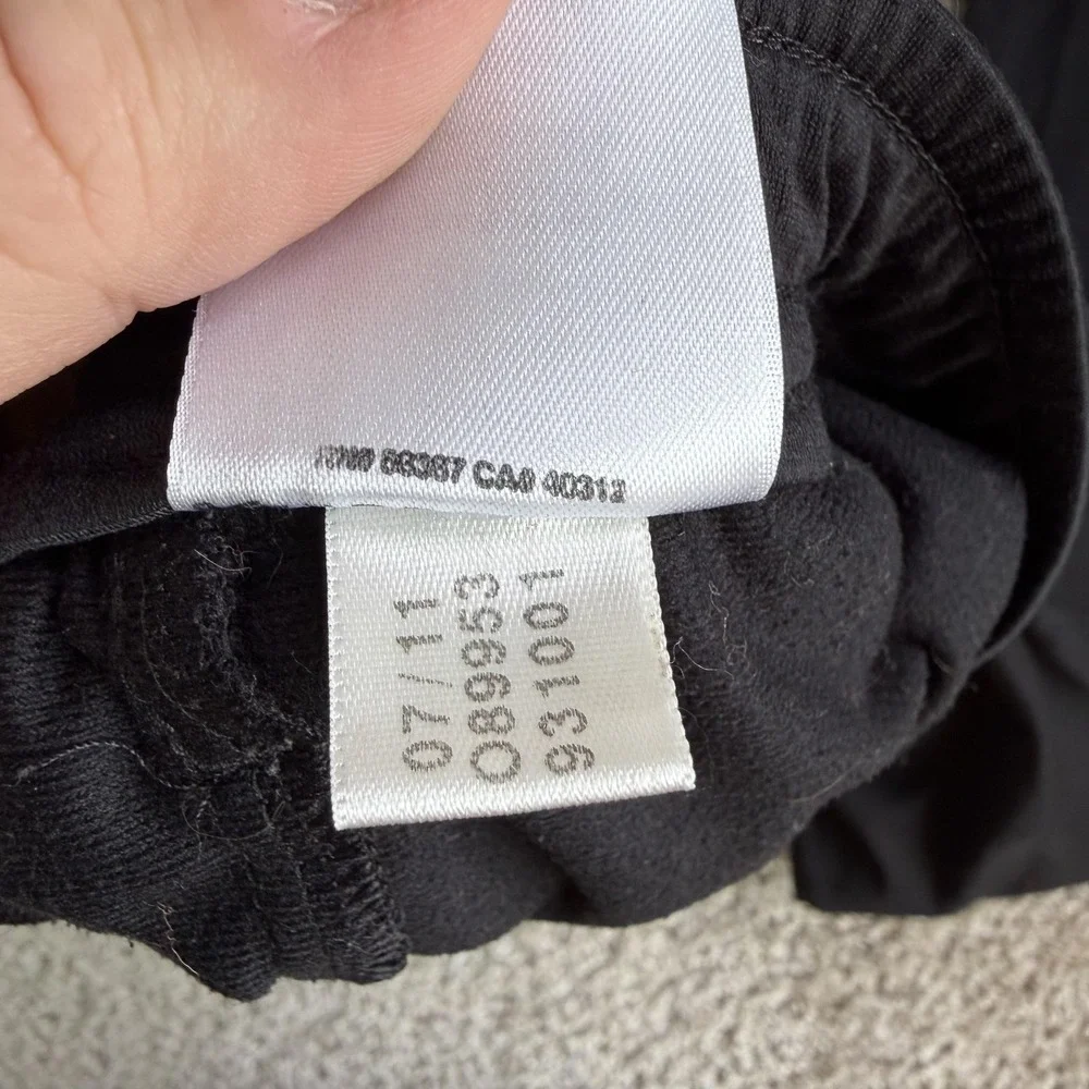 Adidas Track Pants Mens Medium Black Knit Elastic Waist Pockets Stripe Bootcut